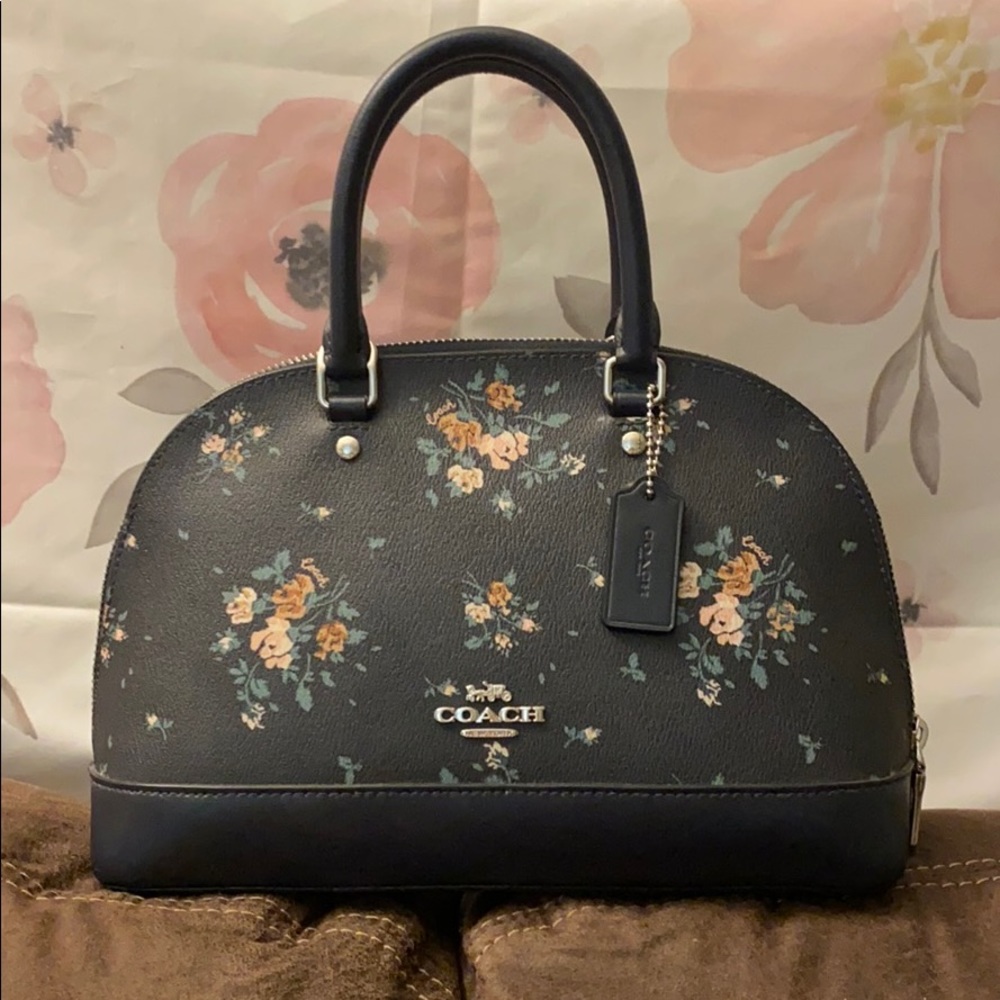 Coach Mini Sierra Satchel Rose Bouquet Midnight